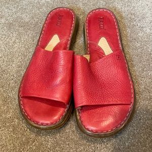 Born slip on sandals- color-red - size 11
